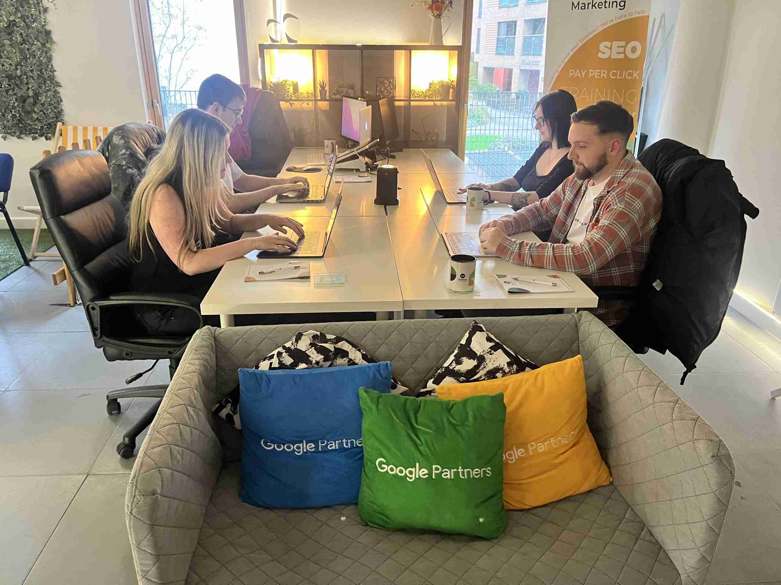The AD Marketing team at work in our Swansea office